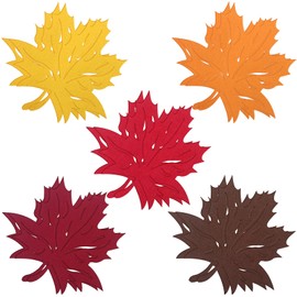 10 Stück Tischsets Filz mit Platzset Ahornblatt rutschfest hitzebeständig Platzdeckchen Tischsets Herbstdekoration Tischsets für Zuhause Abendessen Herbstdeko Tischdekoration