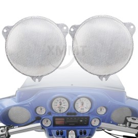 Unbranded Chrome Fairing Front Speaker Mesh Grills For Harley Road Tri Glide Ultra Limited