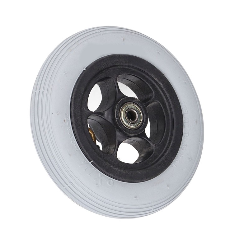 6in Electric Wheelchair Wheel Noiseless Aluminum Alloy Hub Rubber Inflatable