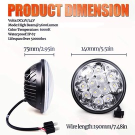 jose2015 H5001 LED Par46 5.75'' 5-3/4 Led Pods Sealed Beam Projector Offroad Work Light 36W Fit for Spotlight Truck Projector Chrome Offroad. (2)