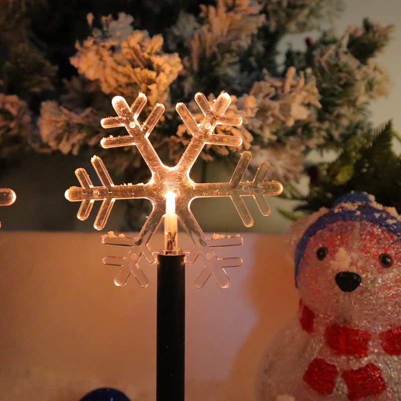 Snowflake Landscape Lights Christmas Pathway Decorative Lights Battery Powered Warm