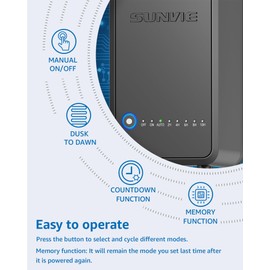 SUNVIE 100W Low Voltage Landscape Transformer Weatherproof Low Voltage Transformer with Photocell & Timer 120V AC to 12V DC Landscape Lighting Transformer for Outdoor Spotlights Path Lights Step Light