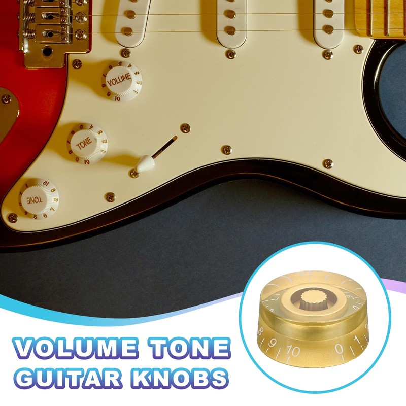 MECCANIXITY 2PCS Guitar Top Hat Bell Knobs, Volume Tone Control