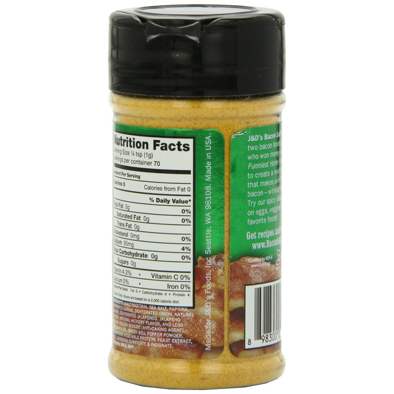 J&D's Jalapeno Bacon Salt, 2.5 Ounce Bottle