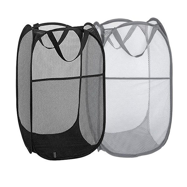 Buenod Pop Up Laundry Hampers, Collapsible Mesh Laundry Baskets for