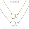 EFYTAL Friendship Necklace, Two Circle Sterling Silver Necklace for Women,