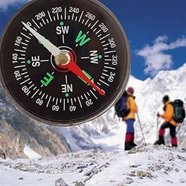 Schwarzer Mini-Survival-Kompass für den Außenbereich, 40 mm, ölgefüllter Taschenkompass für Camping, Wandern, tragbare Navigation, Camping, Handheld-Outdoor-Aktivitäten, Zubehör