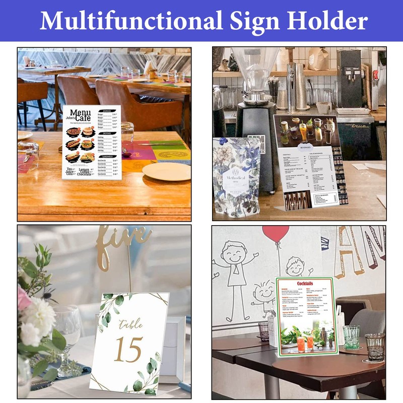 CYH A5 Acrylic Sign Holder, 5 Pcs Acrylic Poster Menu