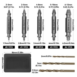 RUNYU® 9 Stück Profi Schraubenausdreher Set: 6 Linksausdreher Set mit 3 Spiralbohrer Set, 63-65 HRC 6542 HSS Schrauben Ausdreher Set zum Bohren und Entfernen beschädigter Schrauben