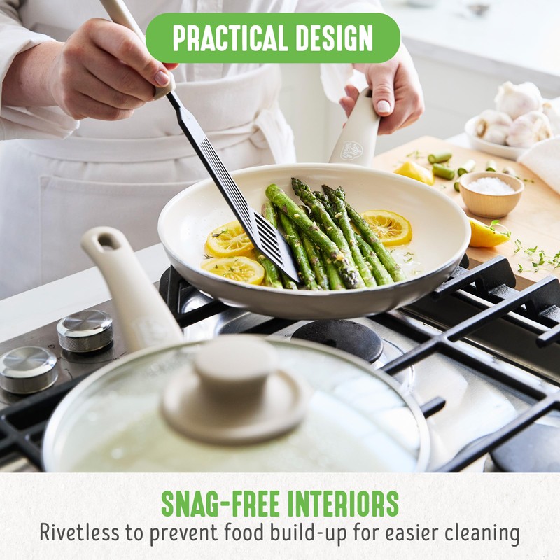 GreenLife 16 Piece Nonstick Cookware Set, Soft Grip Non-Toxic PFAS-Free