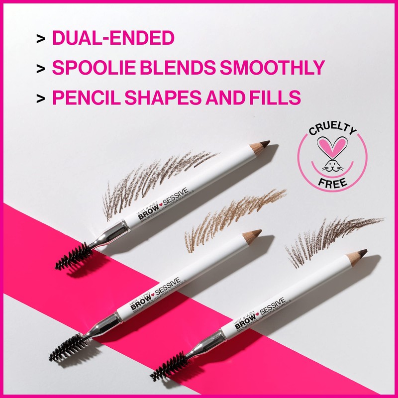 wet n wild Brow-Sessive Brow Pencil, Ultra-Precise Dual Ended Spoolie