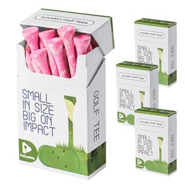 Golf Tees Colorful Painted Wooden Value 18/72/180 Pack, Durable Stylish Bamboo Tees 3 1/4 2 3/4 Inch Long for Golfers, Premium Cool Style Enhanced Visibility for Men Women (Pink-72 Pack, 3 1/4 Inch)