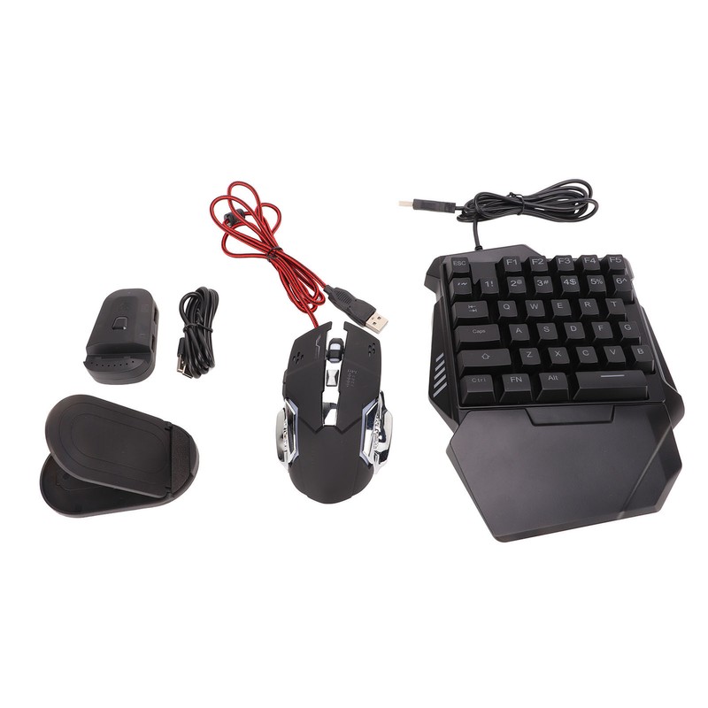 One Handed Gaming Keyboard Mouse Converter Wired 35 Keys Backlit
