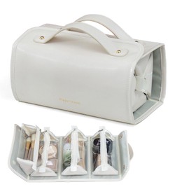 Women's Toiletry Bag for Hanging, Make-Up Bag, Travel Cosmetic Bag, White, Modern