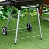 Outsunny Portable Charcoal Grill with Foldable Side Shelf and Bottom