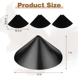 Qualirey Squirrel Baffle for Bird Feeder Bird House Guard Stopper Outside Squirrel Proof Baffle for Feeders Pole Shepherd Hooks(17 Inch,Black)