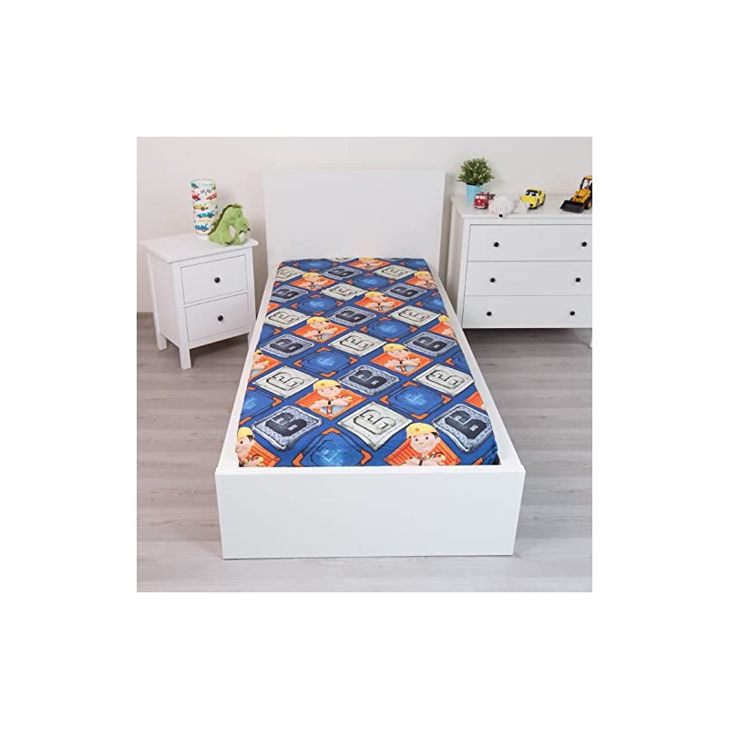Bob der Baumeister Betttuch Bettlaken 90x200cm 100% Baumwolle