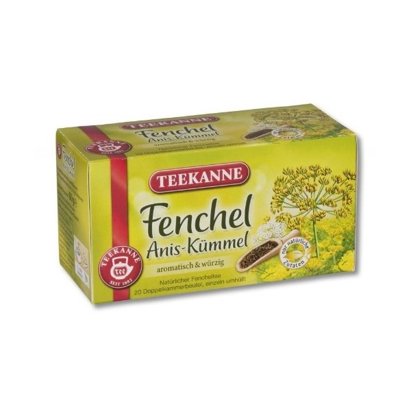 TEEKANNE Fenchel Anis-Kümmel (fennel anise-caraway) / 2x 20 tea bags fresh + direct german-import