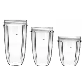3Set Replacement Cups for Nutribullet Replacement Parts 18oz&24oz&32oz Blender Cups Compatible with NutriBullet 600w and 900w Blender