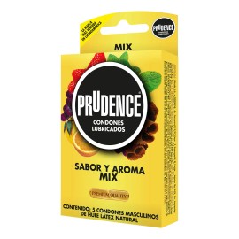 Preservativo Prudence Mix C/5 Lubricados con Sabor y aroma