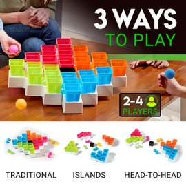 Franklin Sports Battle Buckets Pong Game - Four Player Tabletop Bucket Pong Game - Fun for Kids + Adults - Ages 6+