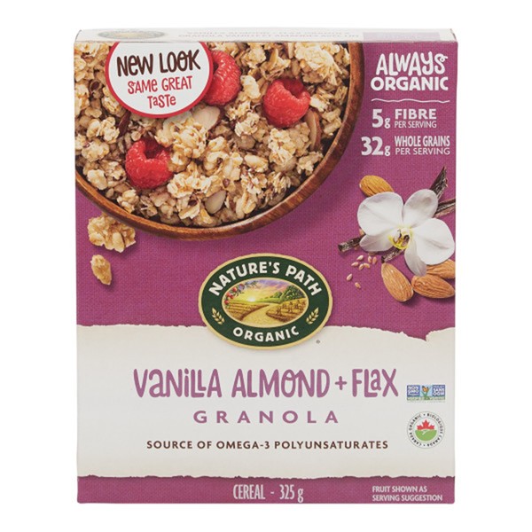 Nature's Path Organic Granola Cereal Vanilla Almond + Flax 325g