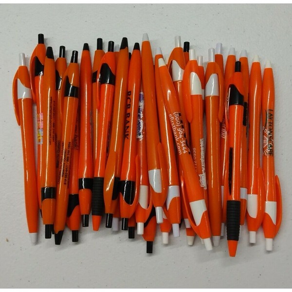 Javalina/Javelin/Cirrus 30ct Mixed Lot Misprint Retractable Click Pens: ORANGE Javalina/Javel