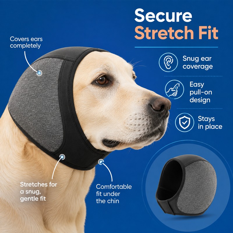 Waterproof Dog Ear Muffs for Grooming & Swimming – Noise-Reducing