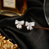 Bow Clip on Earrings for Women Gold/Silver Bow Earrings Crystal