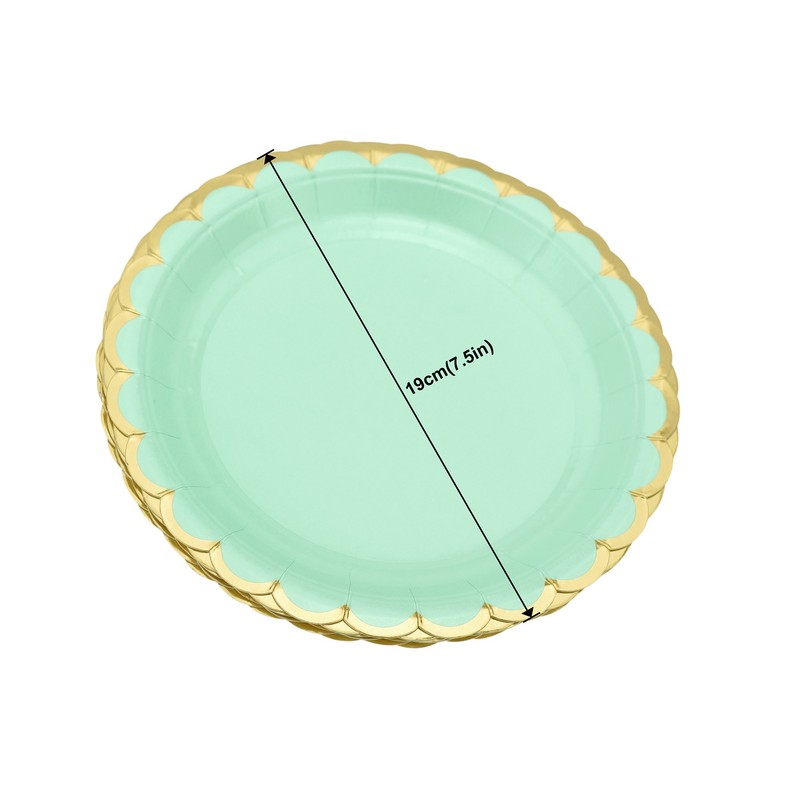 FiveSeasonStuff Paper Plates 7 inch Eco-friendly Biodegradable Compostable (Mint Green