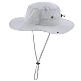 Connectyle UPF50+ Safari Hat, Men's, Sun Hat, Foldable, Women's, Wide Brim, UV Protection, Boonie Hat, Fishing Hat, Light Gray