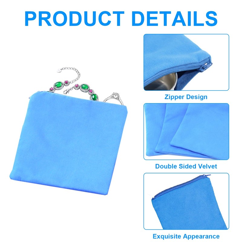 Hyuetrsa 24 Pieces Silver Protector Bags Anti Tarnish Cloth Bag