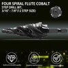 ENBMEI M35 Cobalt Step Drill Bit Four Spiral Flute, 3/16"-7/8"