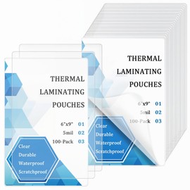 100 Pack Lamination Pouches 6" x 9" 5 mil Clear Index Card Laminating Pouches File Card Laminating Pouches Thermal Laminate Pouch Tags for Work Permits Pass Cards Student ID Cards