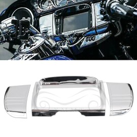 Unbranded Chrome Tri Line Stereo Radio Trim Cover For Harley Street Glide Ultra Limited US