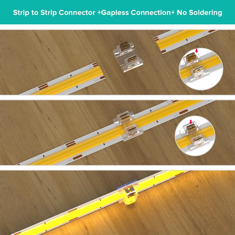 BTF-LIGHTING FCOB 10mm 3PIN Connector Kit for COB CCT (V+