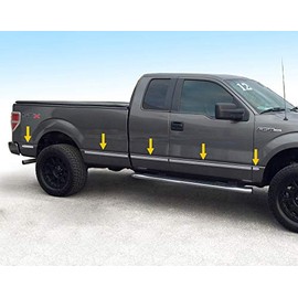 Tyger Auto Made in USA! Compatible with 2009-2014 Ford F-150 Supercab Long Bed with Fender Flare 1.5" Wide 10PC Generic Body Side Molding Trim