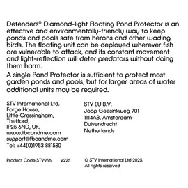 Defenders Diamond-Light Floating Pond Protector Iridescent Floating Diamond Scares Herons and Other Predators from Ponds Using Reflective Light and Movement, Silver, Twin-pack