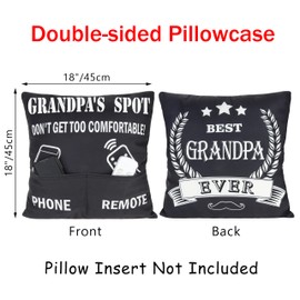 Moyel Grandpa Gifts Papa Gifts from Grandkids Grandpa Christmas Birthday Gifts for Grandpa Grandfather Best Grandpa Gifts Decorative Throw Pillow Cover 18 x 18