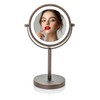 Ovente MLT60ABZ1X7X Espejo de Tocador Iluminado 7X 360° Doble Cara