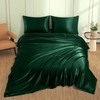 VACVELT 4pcs Emerald Green Satin Sheets Full Size Bed Set,