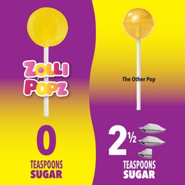 Zollipops Lemonade & Blue Raspberry - A Refreshing Duo of Lemonade and Blue Raspberry Flavored Lollipops, 5.2 oz. Bag
