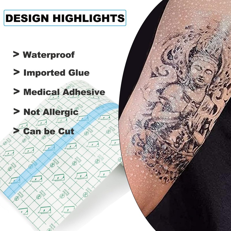 Yuelong Tattoo Aftercare Bandage 10” x 2.2 Yd Waterproof Transparent