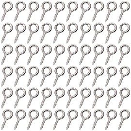 Shapenty Mini Stainless Steel Screw Eye Pin Hook Small Hoop Peg for Resin Keychain Crafts Christmas Ornaments Earring Necklace Bead Charm Jewelry Making Projects Cork Bottles, 220PCS (10x5mm)