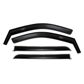 Putco Element Matte Black Window Deflectors - Fits Ford F150 2015-2020 - F250/F350 2017-2022SuperCrew/Crew Cab - in Channel Installation - Front & Rear Set