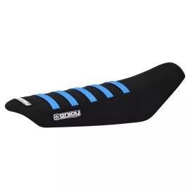 Enjoy Mfg Talaria Sting Gripper eBike Seat Cover by Enjoy Mfg BLACK w LIGHT BLUE Ribs #362