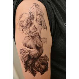 HB827x2 Temporary Mermaid Tattoo Sea Being Tattoo Temporary Fake Tattoo 2 Sheets