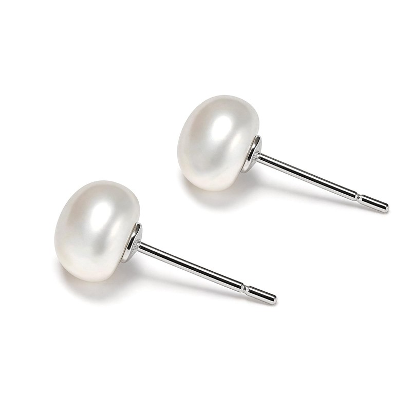 Haelira 3 Pairs Pearl Stud Earrings S925 Sterling Silver Hypoallergenic
