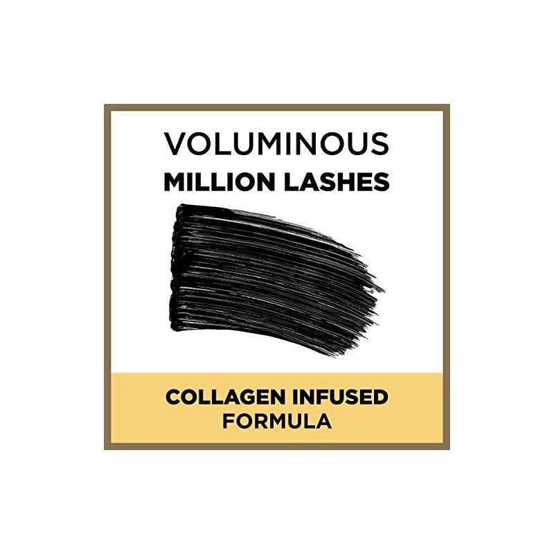 LOréal Paris Voluminous Million Lashes Waterproof Mascara, Black, 0.32 fl.