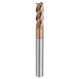 sourcing map Carbide Square End Mill, 1/4" Dia TiAlN Coated 4 Flutes Milling Bit Cutter, for Hardened Steel Stainless Steel Alloy Metal, 1/4" Shank 3/4" Cut Length 2-1/2" Long HRC55